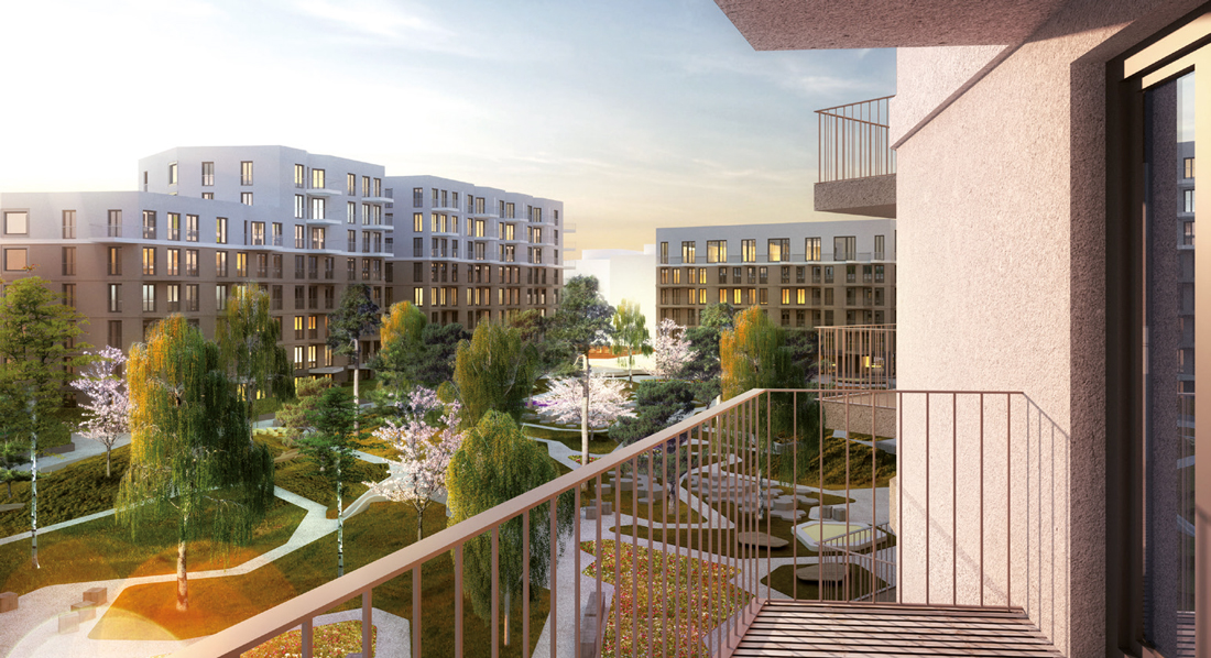 Drei im grünen Vierkanthof